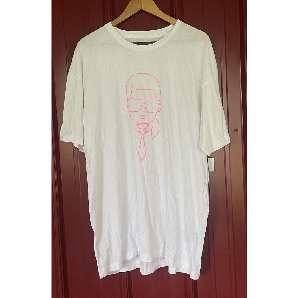 Karl Lagerfeld Shirt Graphic Neon Profile Cotton Tee Tshirt Mens XXL New
